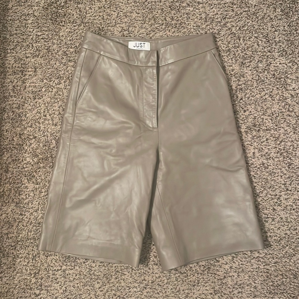 Just Female Leather Roxy Bermuda Shorts Size 34